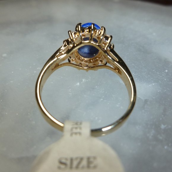 18k Yellow gold EP Lapis Lazuli Swarovski Crystals Designer Dolphin Ore - Picture 5 of 14